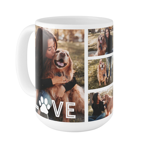 Love Pawprint Mug, White,  , 15oz, White