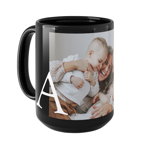 Monogram Overlay Mug, Black,  , 15oz, Black