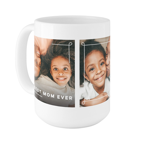 Doodle Border Mug, White,  , 15oz, White