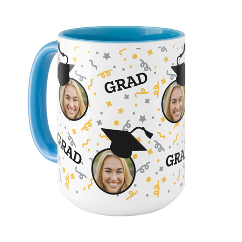 Floating Grad Mug, Light Blue,  , 15oz, Gray