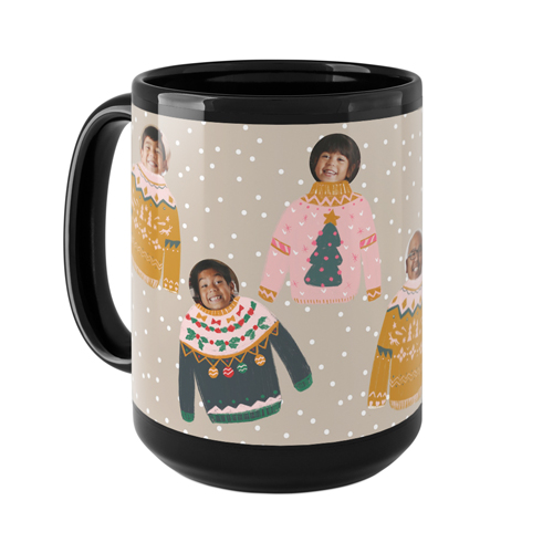 Floating Sweaters Mug, Black,  , 15oz, Brown