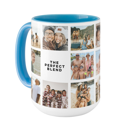 Grid Gallery Mug, Light Blue,  , 15oz, Multicolor