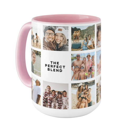 Grid Gallery Mug, Pink, , 15oz, Multicolor, multi