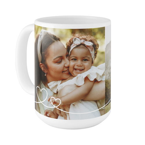 Swirl Heart Mug, White,  , 15oz, White