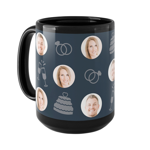 Floating Faces and Celebrations Mug, Black,  , 15oz, Black