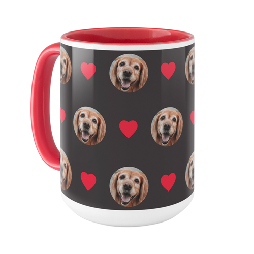 Loved Floating Faces Mug, Red,  , 15oz, Red