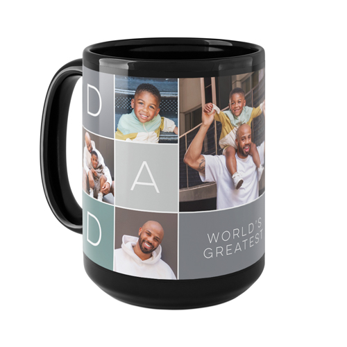 Dad Color Grid Mug, Black,  , 15oz, Gray