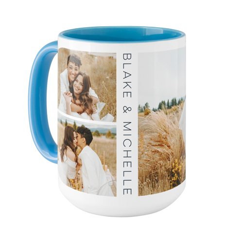 Modern Vertical Text Mug, Light Blue, , 15oz, White, white