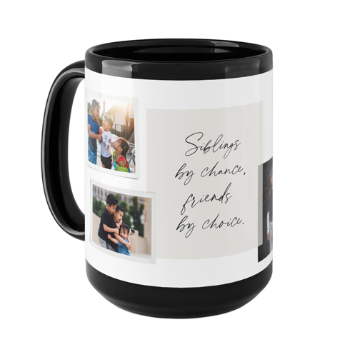Handwritten Note Collage Mug, Black,  , 15oz, White