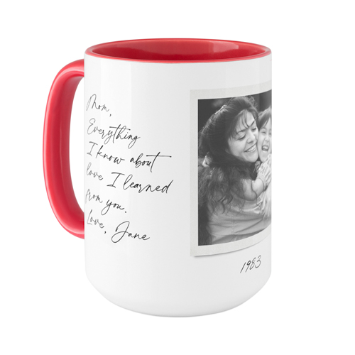 Sentimental Note Mug, Red,  , 15oz, White