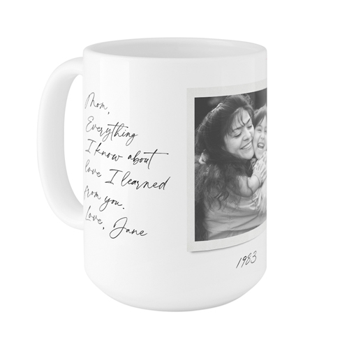 Sentimental Note Mug, White, , 15oz, White, white