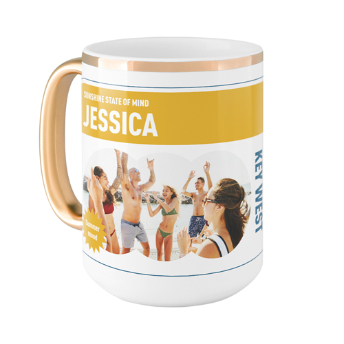 Epic Memory Mug, Gold Handle,  , 15oz, White