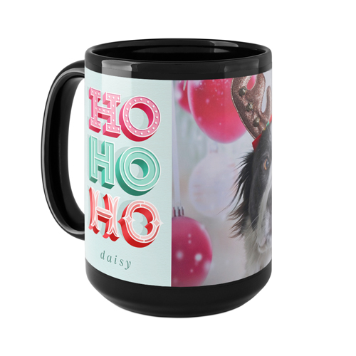 Holly Jolly Holiday Mug, Black,  , 15oz, Blue