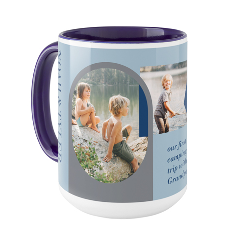 Geometric Travel Mug, Blue,  , 15oz, Blue