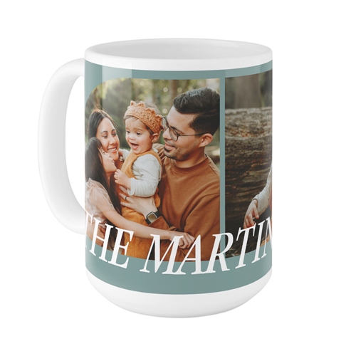 Stacked Arch Collage Mug, White, , 15oz, Blue, cedar