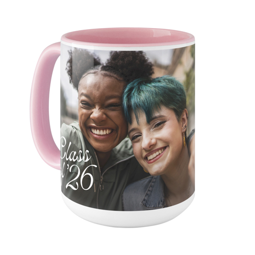 Grad Class Year Mug, Pink, , 15oz, White, white