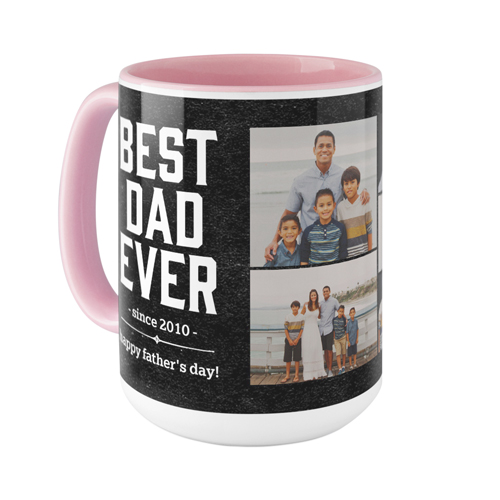 Best Dad Mug, Pink,  , 15oz, Black