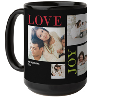 colorful love joy family mug