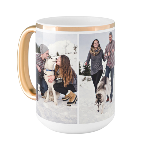Pets Gallery of Three Mug, Gold Handle, , 15oz, Multicolor, multi