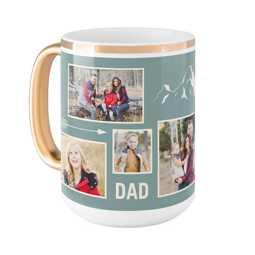 Outdoor Dad Mug, Gold Handle,  , 15oz, Blue