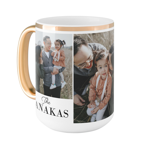 Gallery of Three Text Mug, Gold Handle, , 15oz, Multicolor, multi