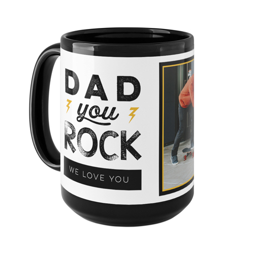 Dad You Rock Mug, Black,  , 15oz, Black