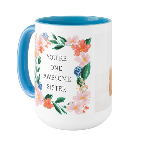 You're Awesome Foliage Mug, Light Blue,  , 15oz, Pink