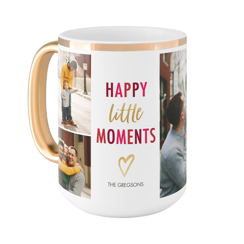 Little Heart Moments Mug, Gold Handle,  , 15oz, White