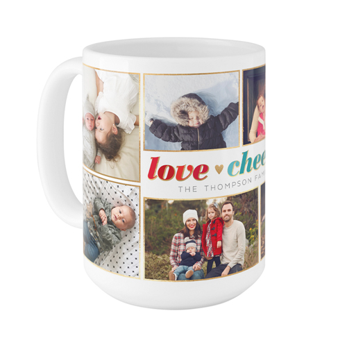 Love Heart Cheer Heart Mug, White,  , 15oz, White