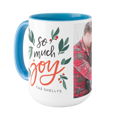 So Much Joy Mug, Light Blue,  , 15oz, Red