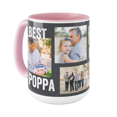 Best Ever Collage Mug, Pink, , 15oz, Gray, charcoal