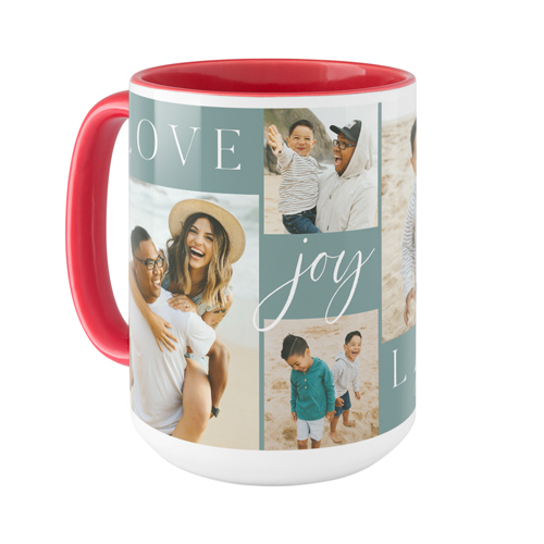 Love Joy Laughter Mug, Red,  , 15oz, Blue