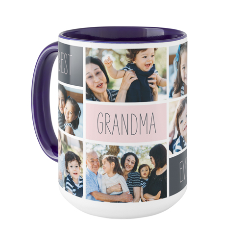 The Greatest Grid Mug, Blue,  , 15oz, Pink