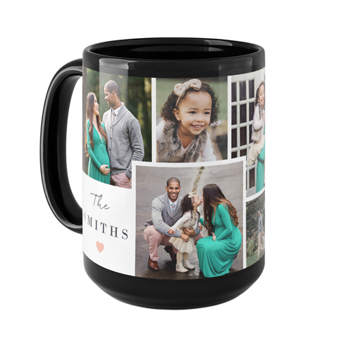 Overlap Family Collage Mug, Black,  , 15oz, White