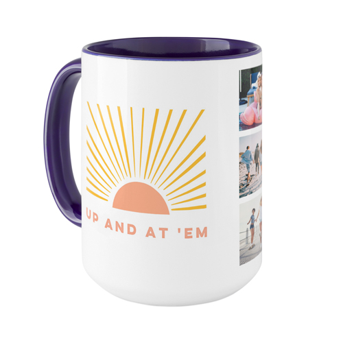 Sunrises and Coffee Mug, Blue,  , 15oz, White