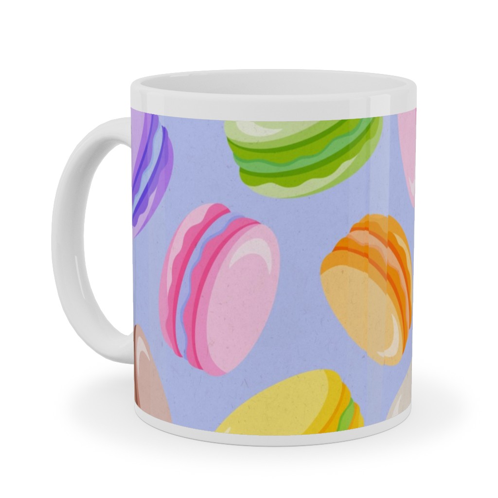 Pastel Macarons - Lavender Ceramic Mug, White,  , 11oz, Purple