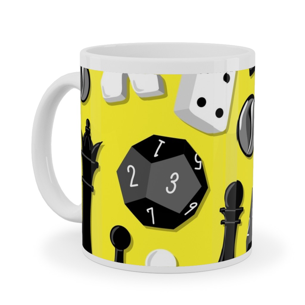 Game on Ceramic Mug, White,  , 11oz, Yellow