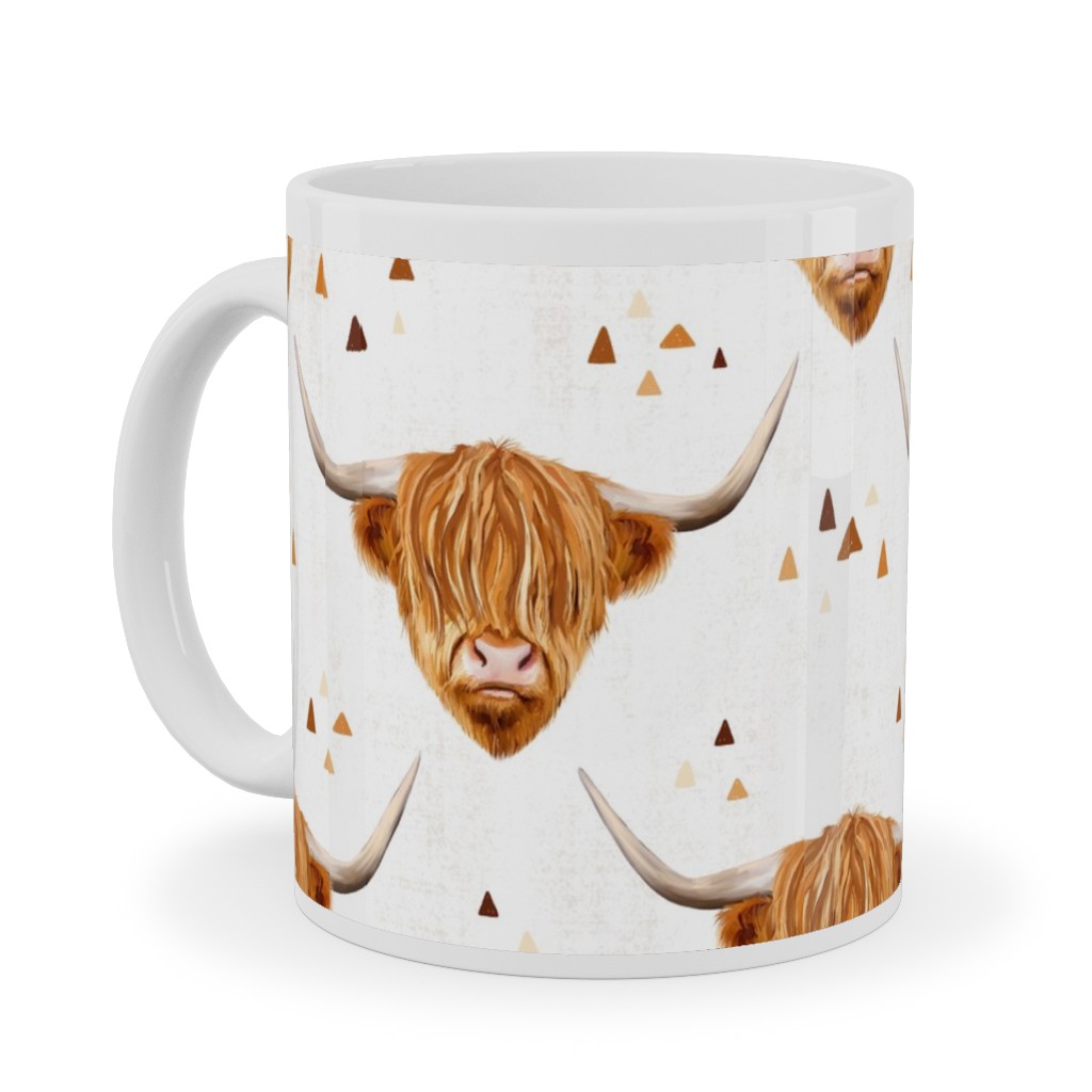 Highland Cow Ceramic Mug, White, , 11oz, White, White