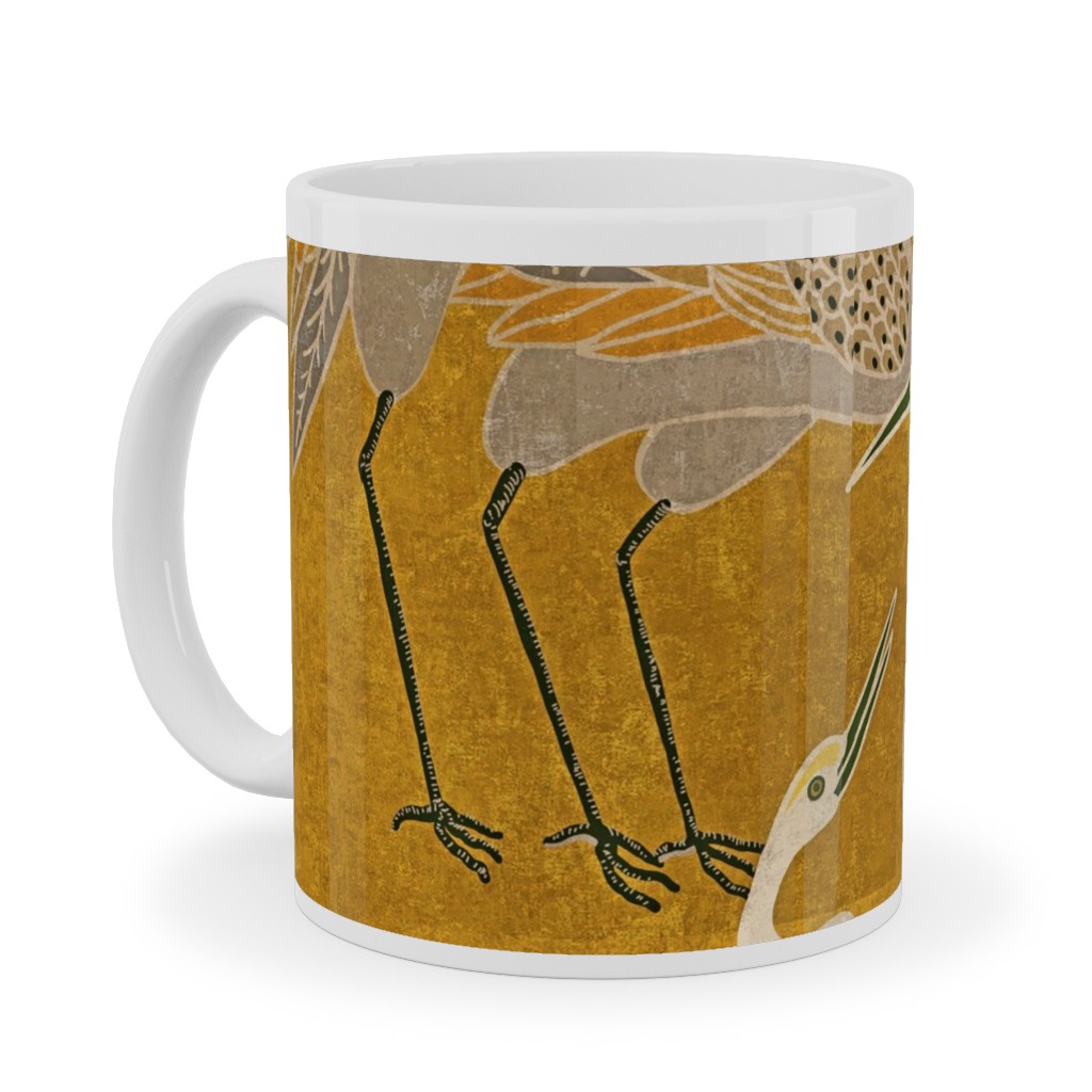Deco Cranes - Golden Hour Ceramic Mug, White, , 11oz, Yellow, Classic Yellow