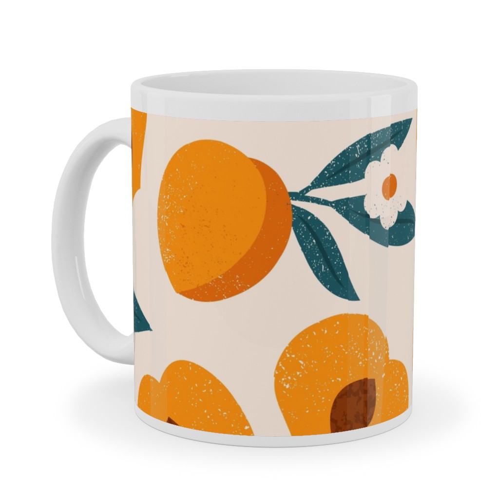 Summer Peches - Orange Ceramic Mug, White,  , 11oz, Orange