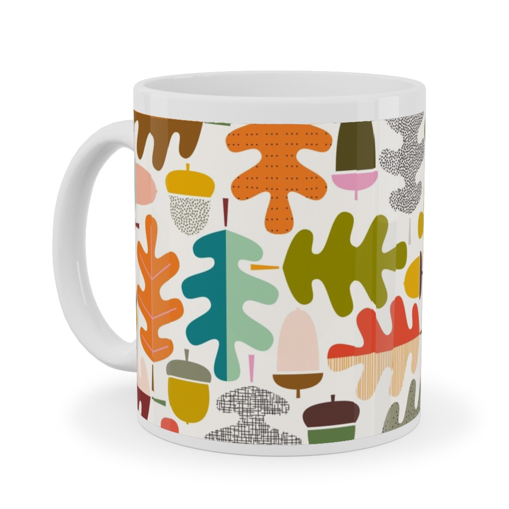Autumn Oak Tree - Multi on White Ceramic Mug, White, , 11oz, Multicolor