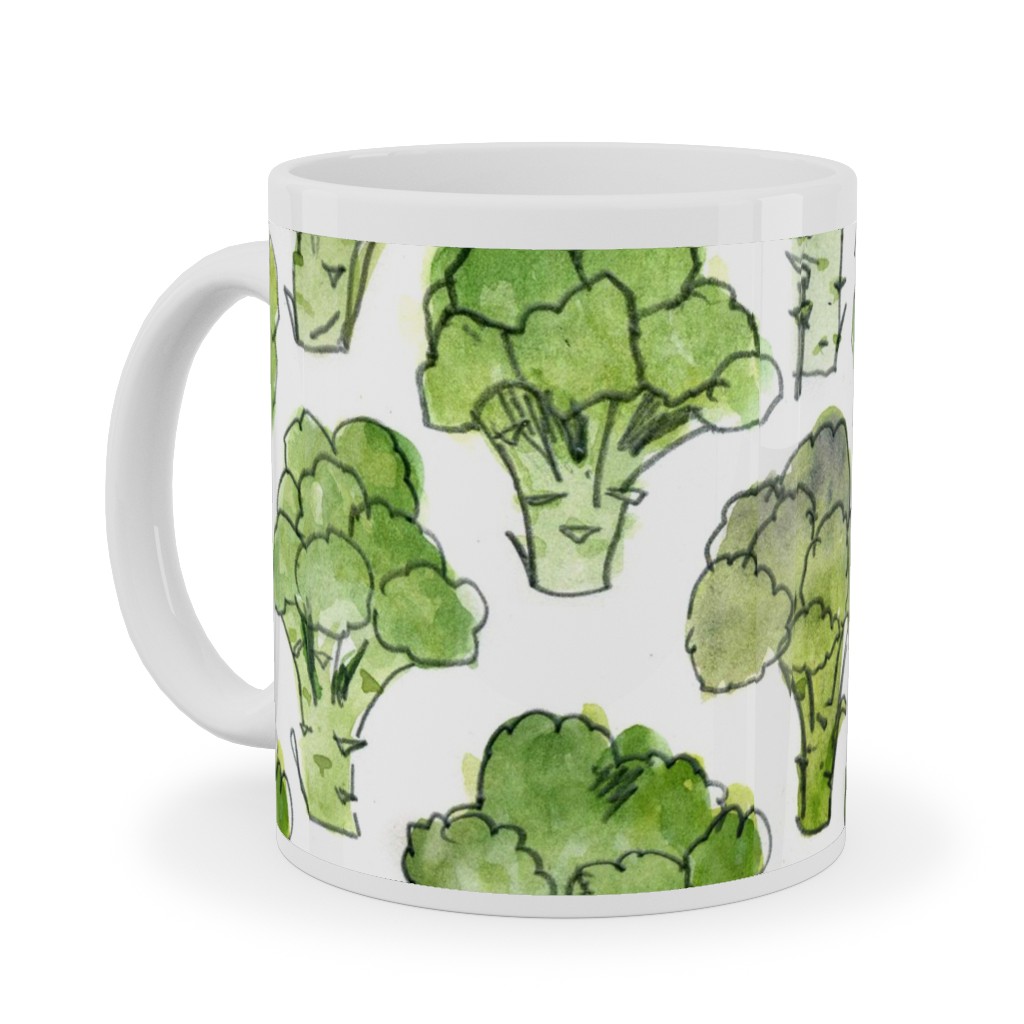 Broccoli - Green Ceramic Mug, White, , 11oz, Green, Classic Green