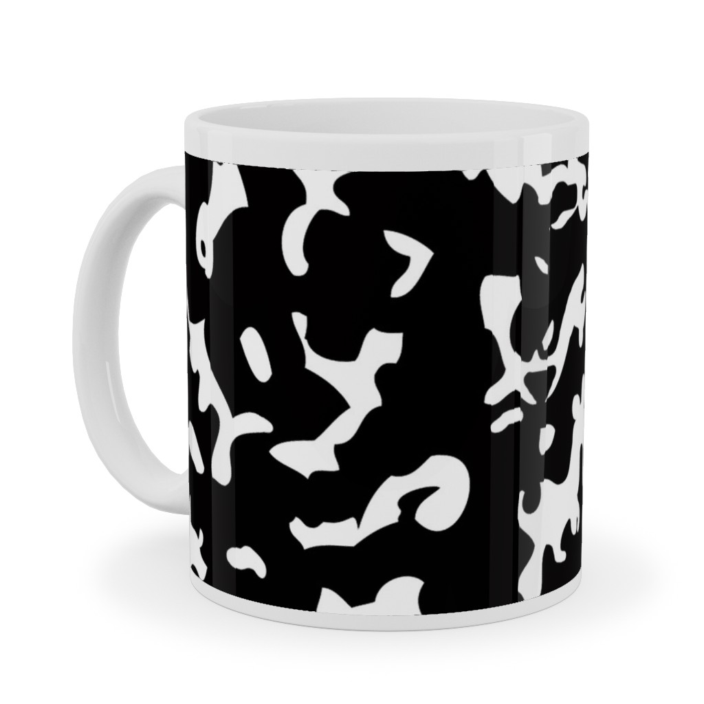 Composition Notebook - Black & White Ceramic Mug, White, , 11oz, Black, Black