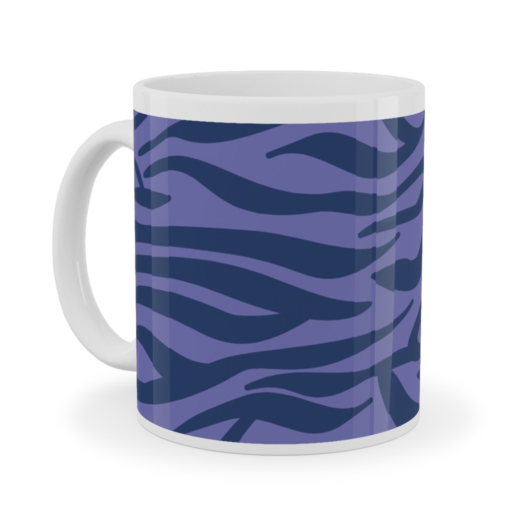 Zebra Animal Print - Purple Ceramic Mug, White, , 11oz, Purple, Purple