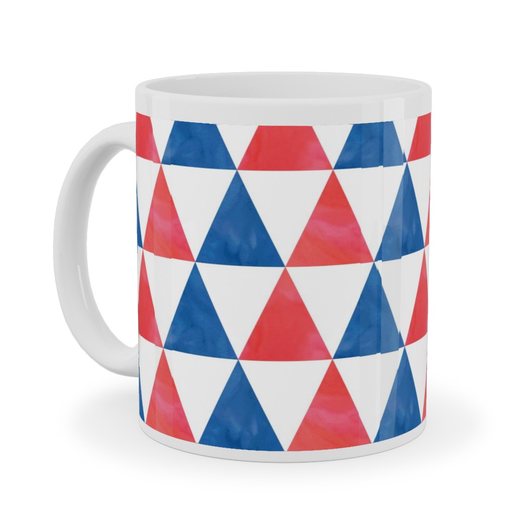 Faded Triangles - Multi Ceramic Mug, White, , 11oz, Multicolor