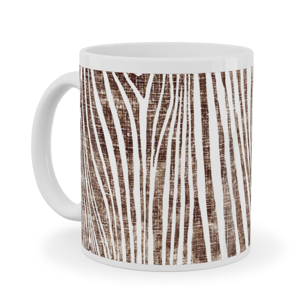 Woodgrain Driftwood Ceramic Mug, White,  , 11oz, Brown