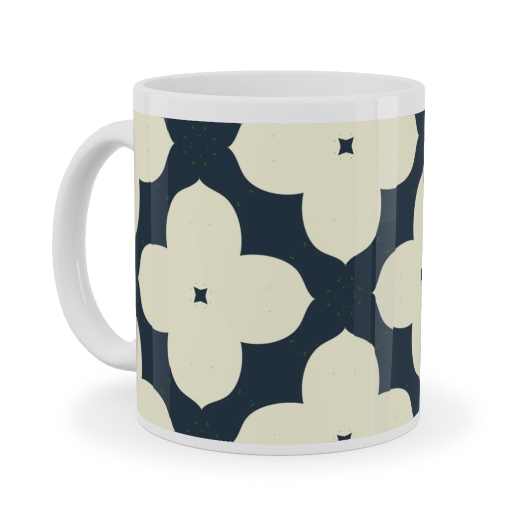 Bunchberry - Black Ceramic Mug, White, , 11oz, Blue, True Blue