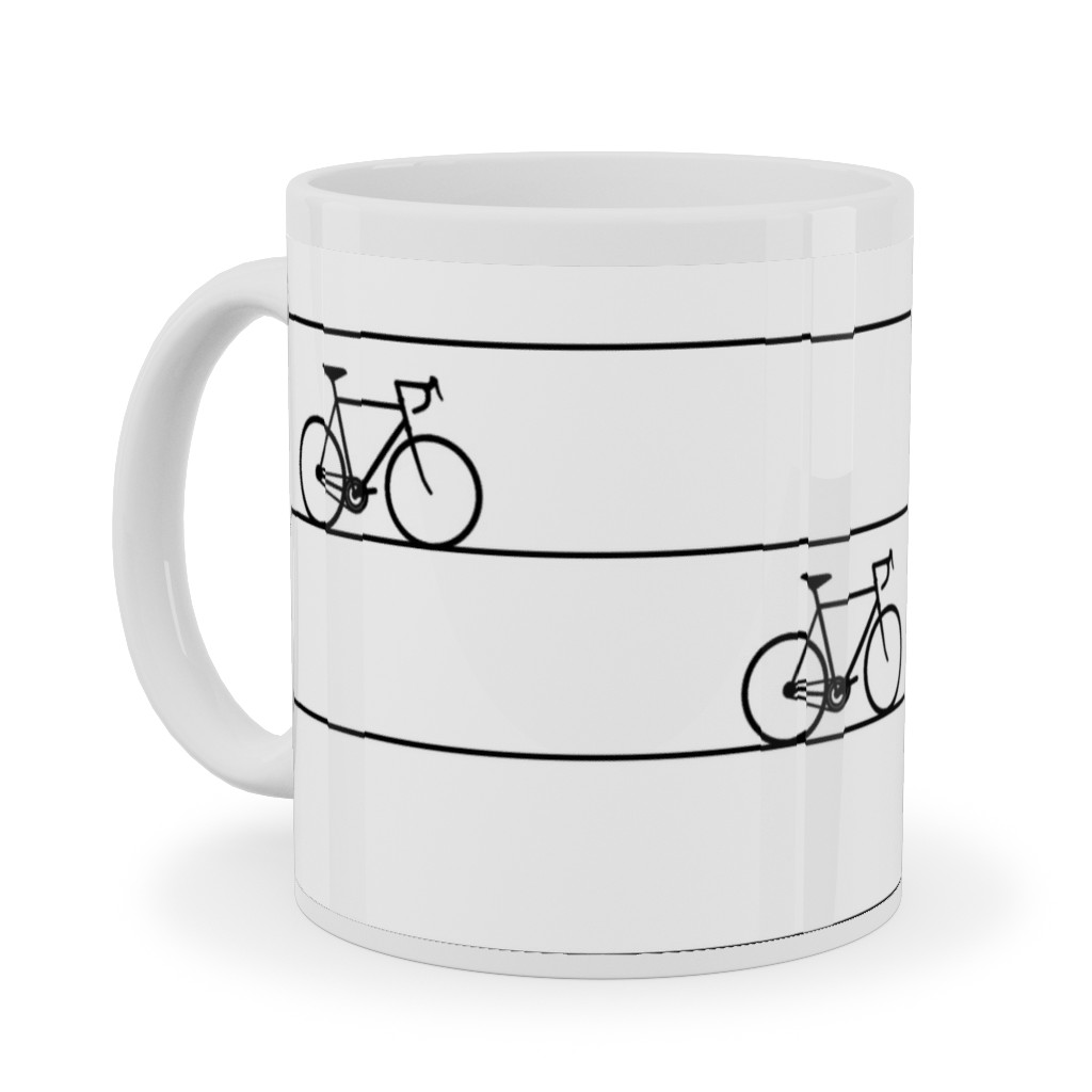 Biking Ceramic Mug, White, , 11oz, White, White