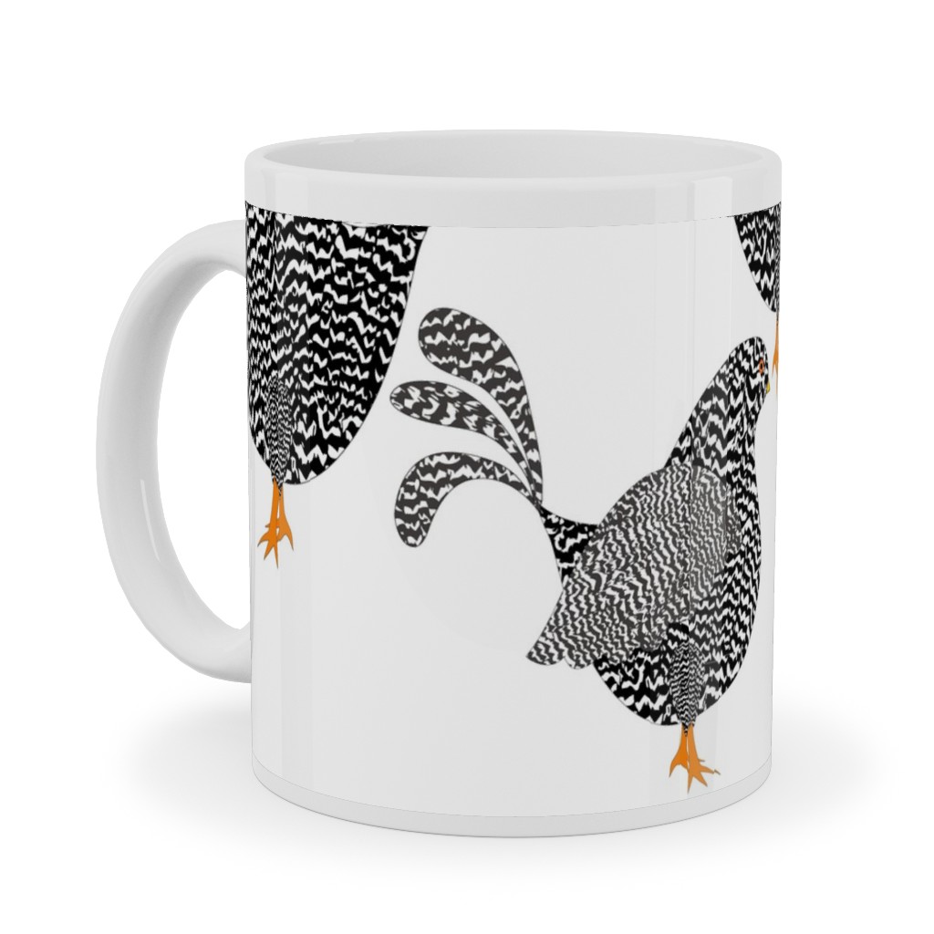 Chick Chick Chickens - Black and White Ceramic Mug, White, , 11oz, White, White