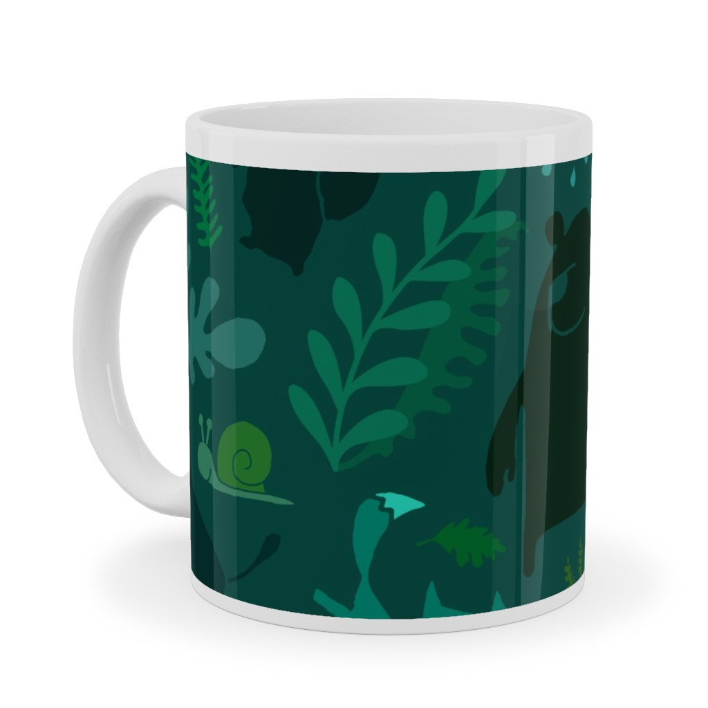 Pnw Forest - Emerald Green Ceramic Mug, White, , 11oz, Green, Classic Green